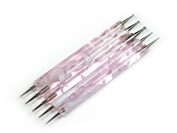 5x Spot Swirl Spotswirl Kugelpinsel Design in ROSA SET DT-35