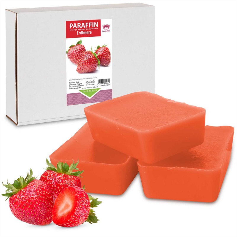 2 x 500ml Paraffin Paraffinbad Wachs Doppelpack Erdbeere