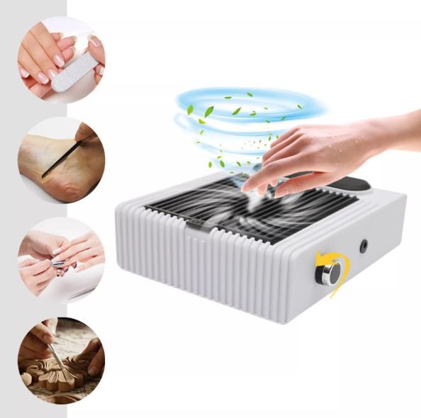 Nagelstaubsauger 80W Staubabsaugung Nail Dust Collector Lüfter in weiss