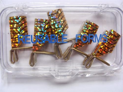 5 Stück wiederverwendbar Schablonen U-Form in gold FO-16