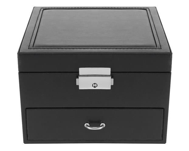 Schmuckkoffer Schmuckkasten Schmucketui Schmuckschatulle - schwarz K8898