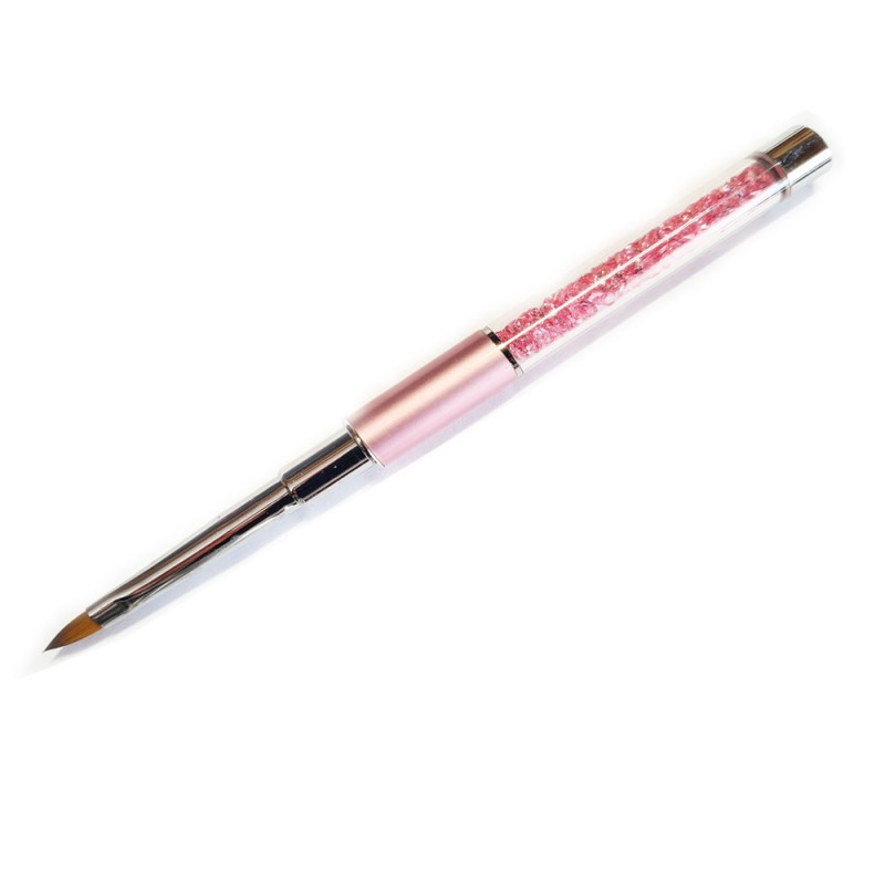 Acryl Pinsel in Gr. 4 Katzenzunge mit Strass Desing Rundgebunden AP-01