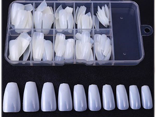 100 Full Cover Ballerina Tips in 10 Größen mit Box Natur NT-109N