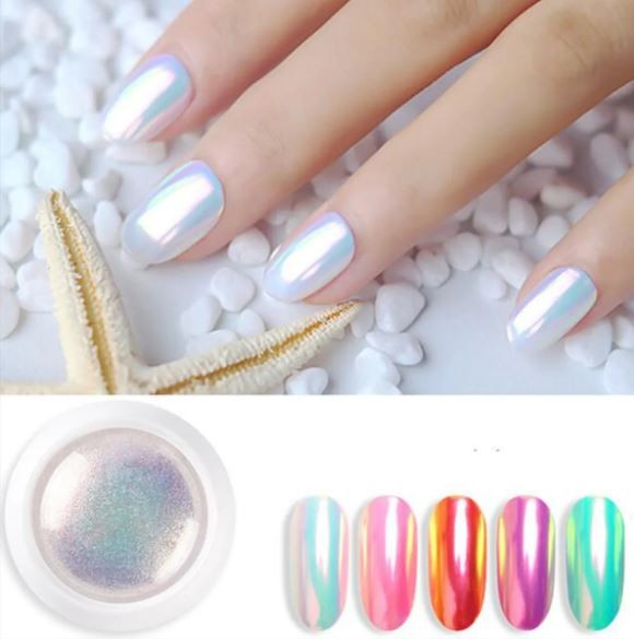 Aurora Nail Art Pigment Puder 0,5g UV Finish mit Applikator