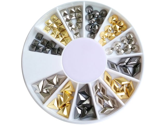 120 Stück Nail Art Metall Plating in 4 Formen 3 Farben AP-68