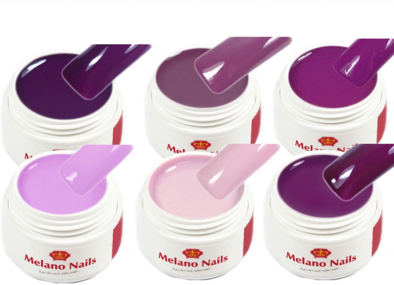 Serie Lila 6er Set je 5ml UV Gel Made in Germany Set-36