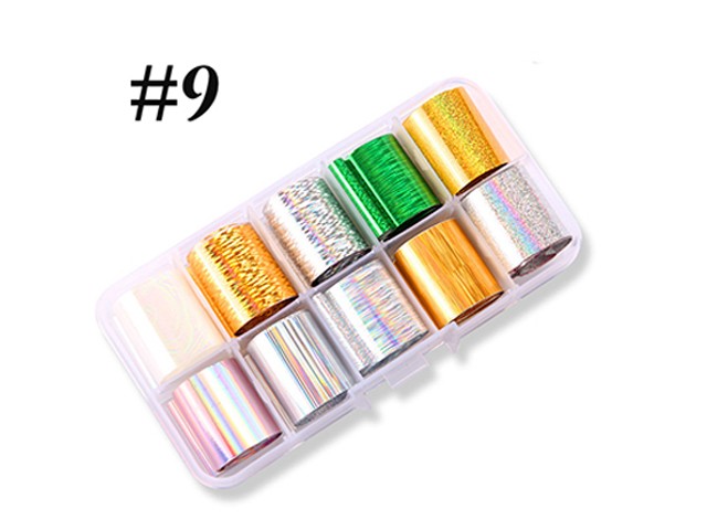 10er Set Magic Transfer Nailart Effekt Folie RNAA-82-9