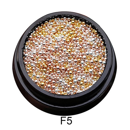 1x Döschen Micro Glass Perlen Glassbeads in gold- Silber AS-116-F5