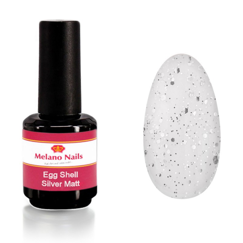 Egg Shell Finish Gel Longlife UV Lack Nail Art Gel 12ml Silver Matt C791