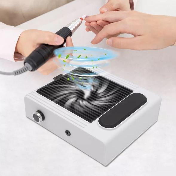 Nagelstaubsauger 80W Staubabsaugung Nail Dust Collector Lüfter in weiss