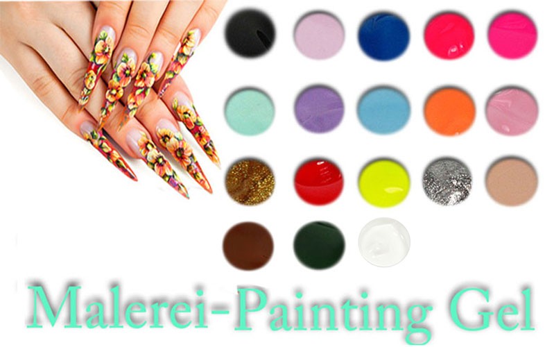 18 tlg.Painting UV Gel One Stroke ART Malerei 5ml SET-105