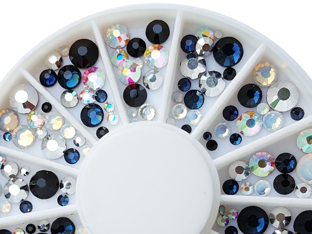 200 Runde Crystal Steine 12 Größen in 5 Farben Crystal R-255