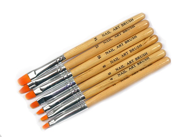 7 Set Gel Acryl Striper Pinsel Malerei SET im Holz Design 7-18