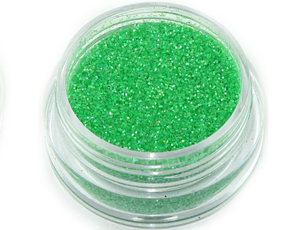 1x Döschen Glitter Puder / Farbe : Salat Grün-06