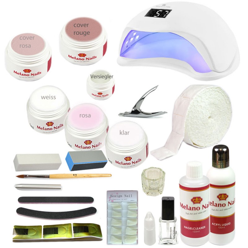 XXL Nail ACRYL 21tlg Set Einsteiger STARTER SET 5 x Acryl Puder je 10g Set-85