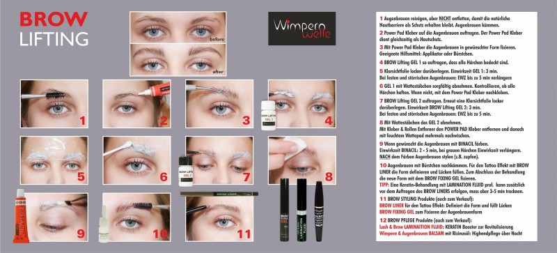 Wimpernwelle BROW Lifting Komplett Kit 15 Behandlungen Set 10520D