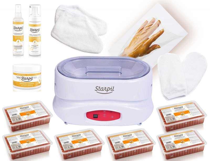 Paraffin Set Starpil Kit Paraffinerwärmer mit 6x Paraffin und Kosmetik