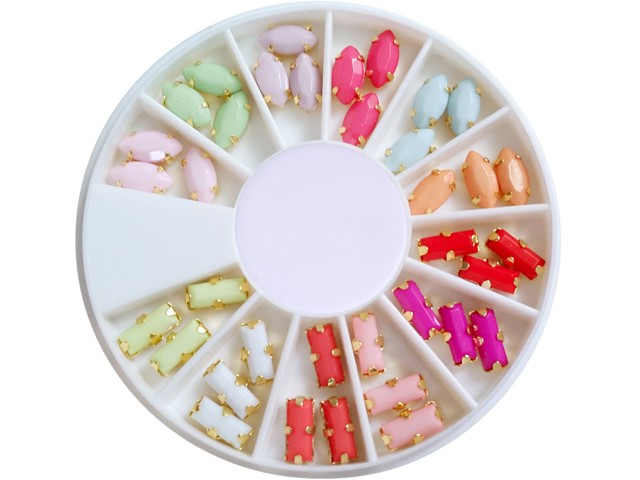 36 Ovale Rechteck Straßsteine Perlen in 12 Farben AP-67