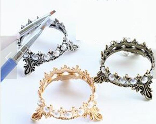 Pinselablage Krone Nail Pinselhalter Ablage in Silber Metall RNT-378