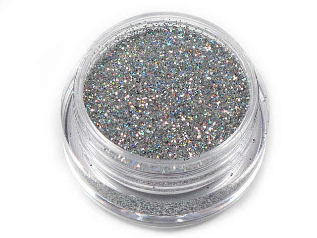 1x Döschen Glitter Puder /Farbe : SILBER IRISIEREND 0,2mm -31