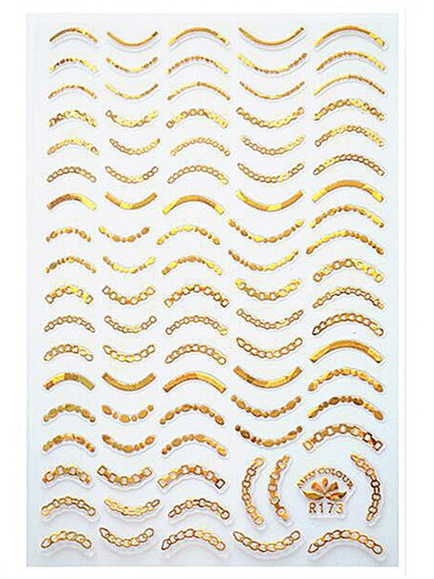 Nail Art STICKER Aufkleber Motiv French Kette Gold R173-1