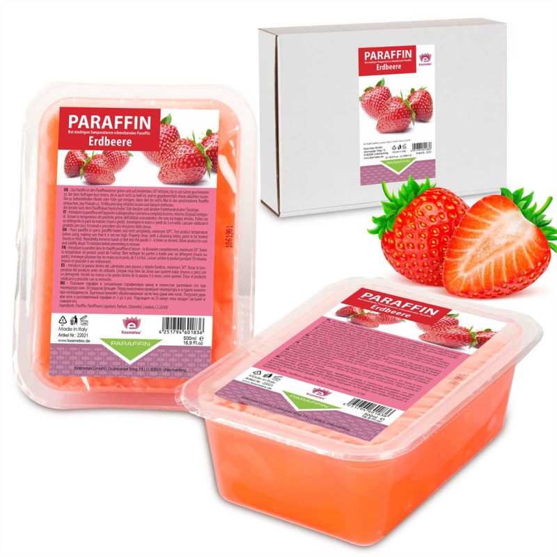 2 x 500ml Paraffin Paraffinbad Wachs Doppelpack Erdbeere
