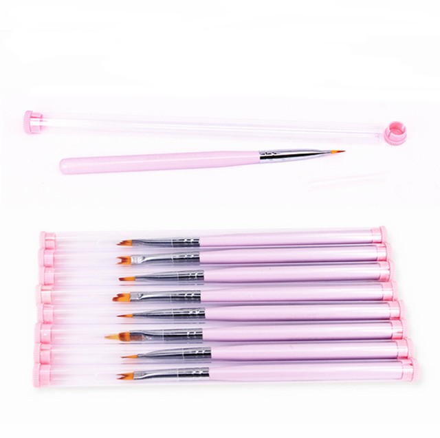 8 tlg. Nail Art Pinsel Set für Ombre Babyboomer Kammpinsel TZB39