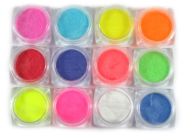 12 Döschen Glitter Puder ULTRA fein HIGH Gloss 0,05mm AGP-207