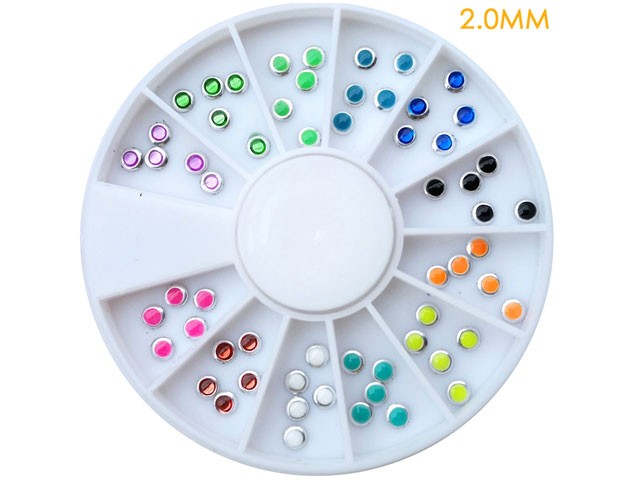 60 Stück Runde Nail Art Metall Plating in 12 Farben AP-63