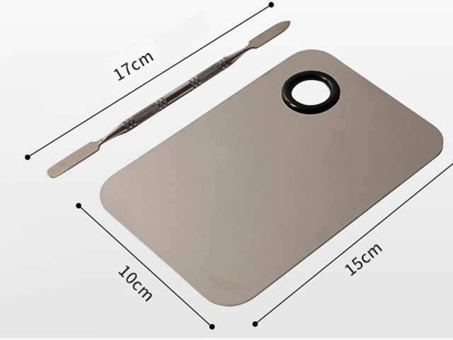 Schale aus Stahl mit Spatel Mischpalette Rechteck SO-167