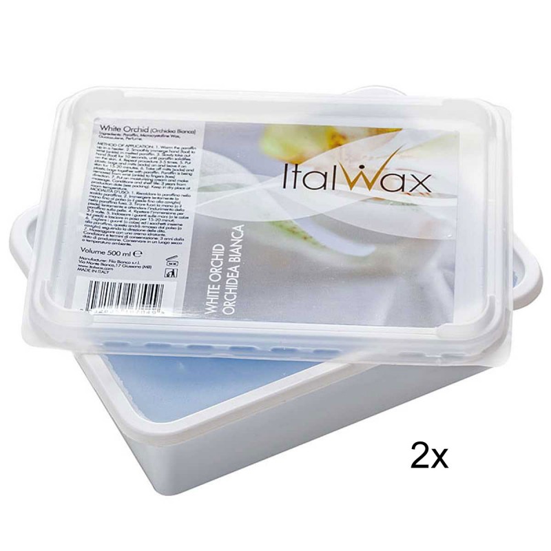ItalWax 2 x 500ml Paraffin Paraffinbad Wachs Doppelpack weisse Orchidea