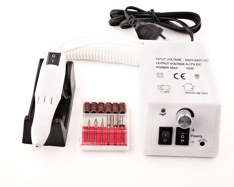 Fräser Maniküre Schleifer Gerät mit Zubehör 11tlg in Weiss