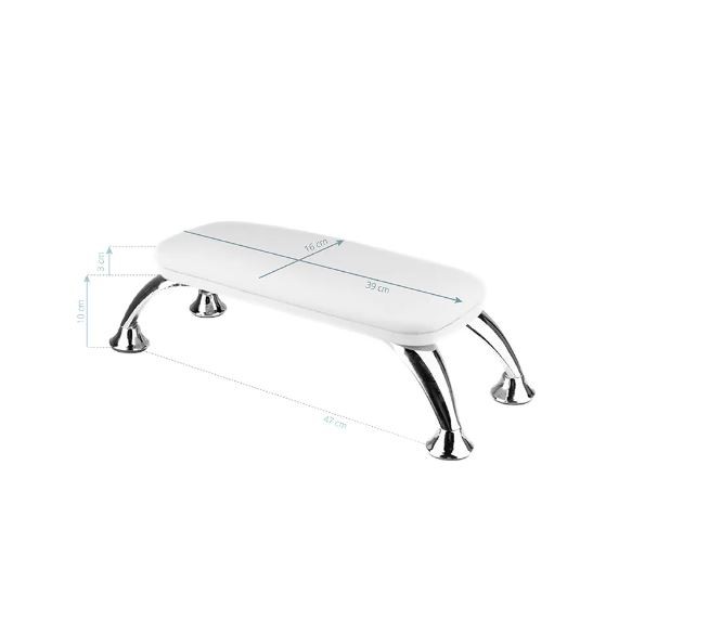 Handauflage Maniküre Nagel Armauflage Handkissen Armrest weiss-silber 132164
