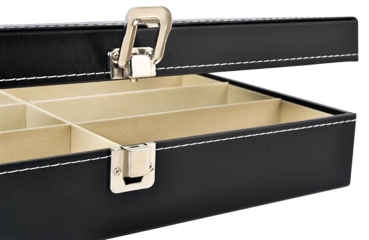 Brillenbox für 8 Brillentruhe Brillenkasten Organizer Brillenaufbewahrung 8512