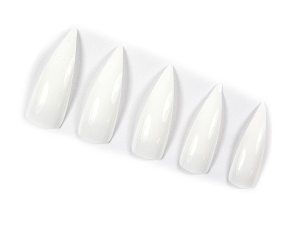 500 Design Tips STILETTO in WEISS mit Klebefläche NT-81