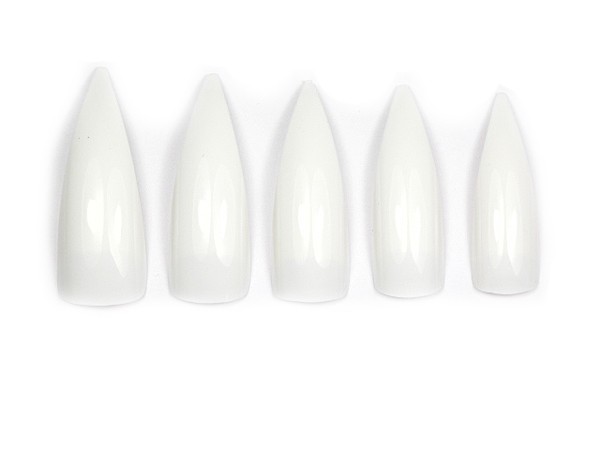 500 Design Tips STILETTO in WEISS mit Klebefläche NT-81