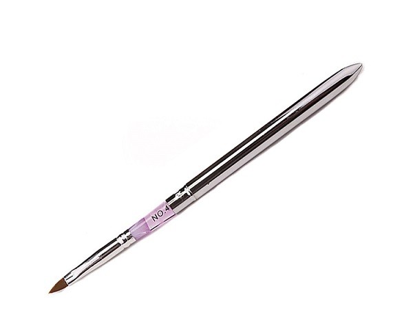 Profi Acryl Pinsel mit Schutzkappe in Gr. 4 in Rosa AGB-77-4