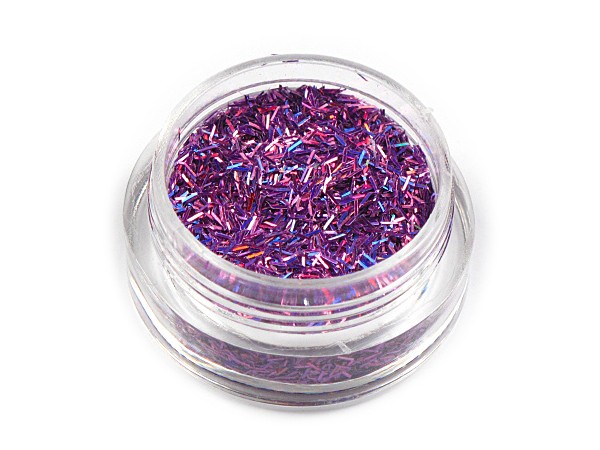 1 X Döschen LASER STREIFEN FÄDEN in Metallic VIOLETT