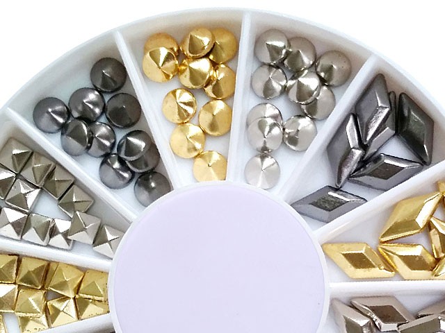 120 Stück Nail Art Metall Plating in 4 Formen 3 Farben AP-68