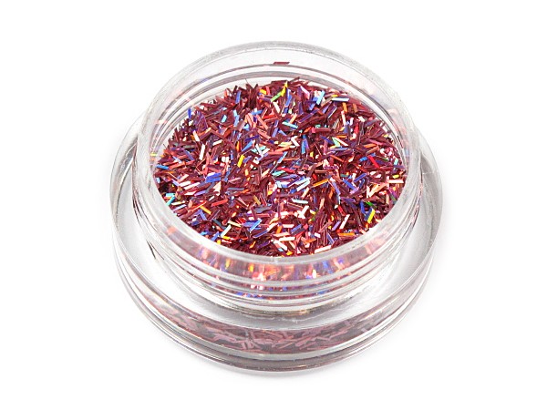 1 X Döschen LASER STREIFEN FÄDEN in Metallic Rosa