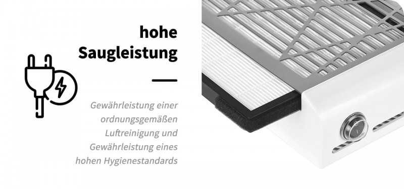 Nagelstaubsauger 40W Staubabsaugung Nail Dust Collector Lüfter in weiss J23