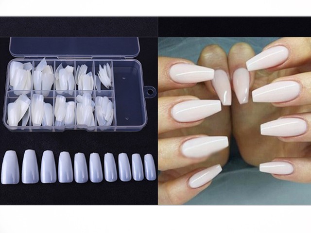 100 Full Cover Ballerina Tips in 10 Größen mit Box Natur NT-109N