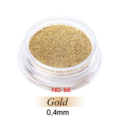 1x Döschen Micro Glass Perlen Glassbeads in Gold AS-116-B6