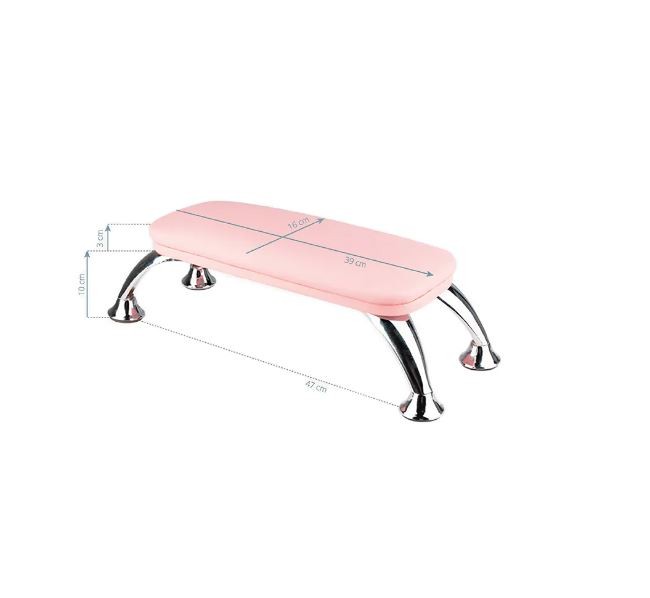 Handauflage Maniküre Nagel Armauflage Handkissen Armrest rosa-silber 132166