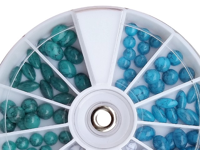 110 Ovale, Runde,Ellipse Straßsteine ,Grün, Blau, Weiss CJ-52