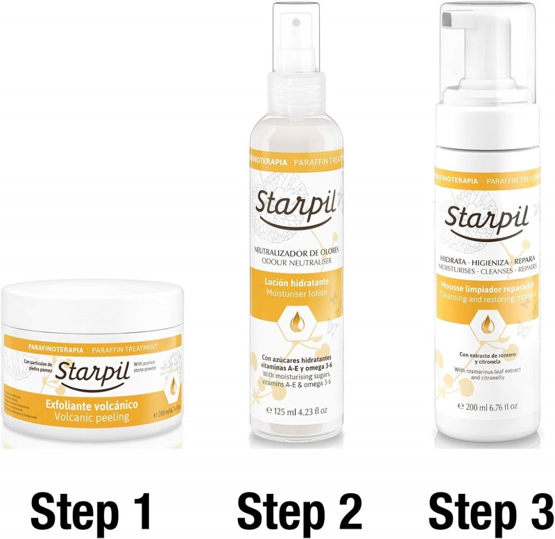 Paraffin Set Starpil Kit Paraffinerwärmer mit 6x Paraffin und Kosmetik