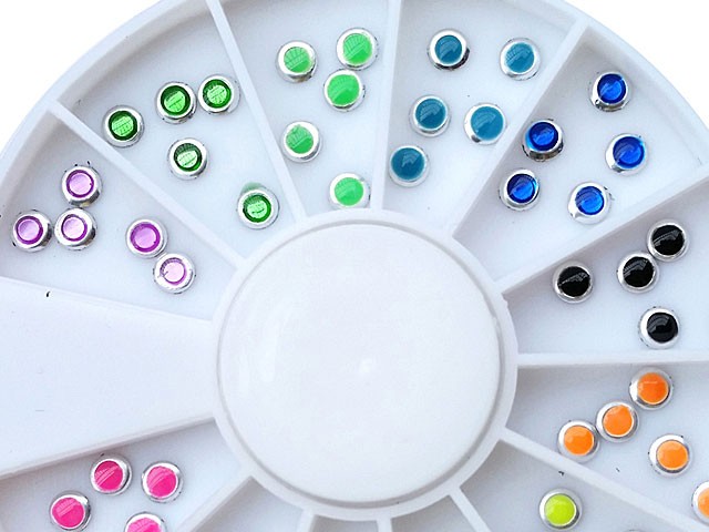 60 Stück Runde Nail Art Metall Plating in 12 Farben AP-63