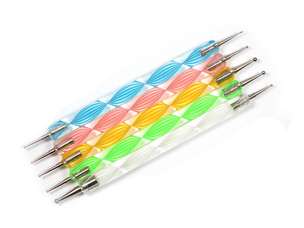 5x Spot Swirl Spotswirl Kugelpinsel Design in SET Bunt 25-23