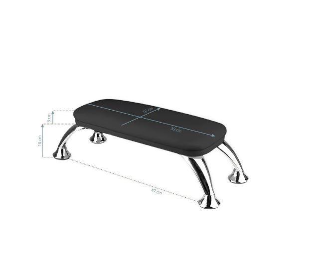 Handauflage Maniküre Nagel Armauflage Handkissen Armrest schwarz-silber 132165