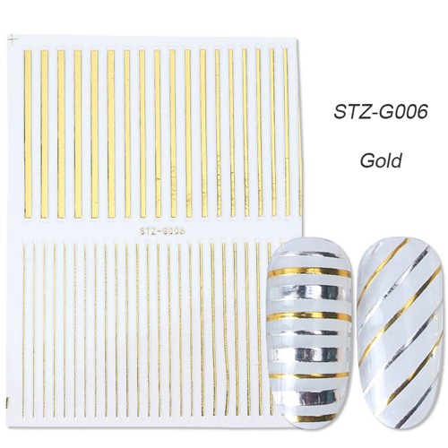 Nail STICKER selbstklebende Aufkleber Streifen Stripes STZ-G006-gold